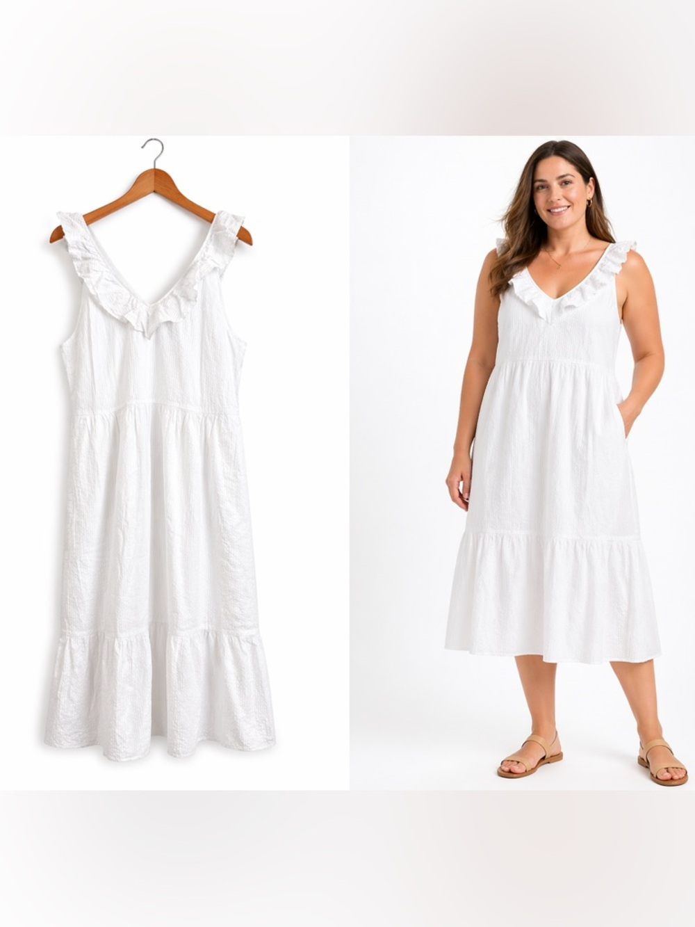 Vineyard Vines Target White Ruffle Dress Size Large